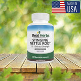 Real Herbs Stinging Nettle Root Extract 7500mg – Supports Prostate Health, Urinary Flow, Hair Loss & Hormonal Balance – 100 Vegetarian Capsules