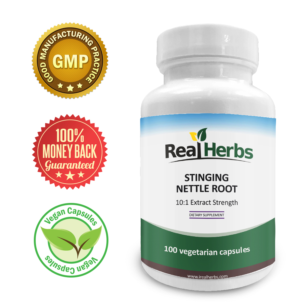 Stinging Nettle Root 10:1 Extract 750mg- 100 Vegetarian Capsules