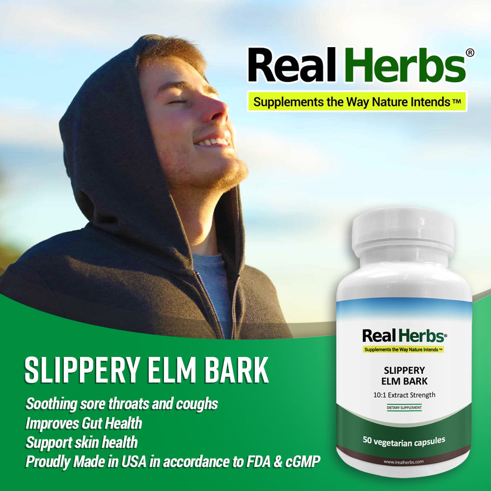 Slippery Elm Bark 10:1 Extract 700mg/cap - 50 Vegetarian Capsules