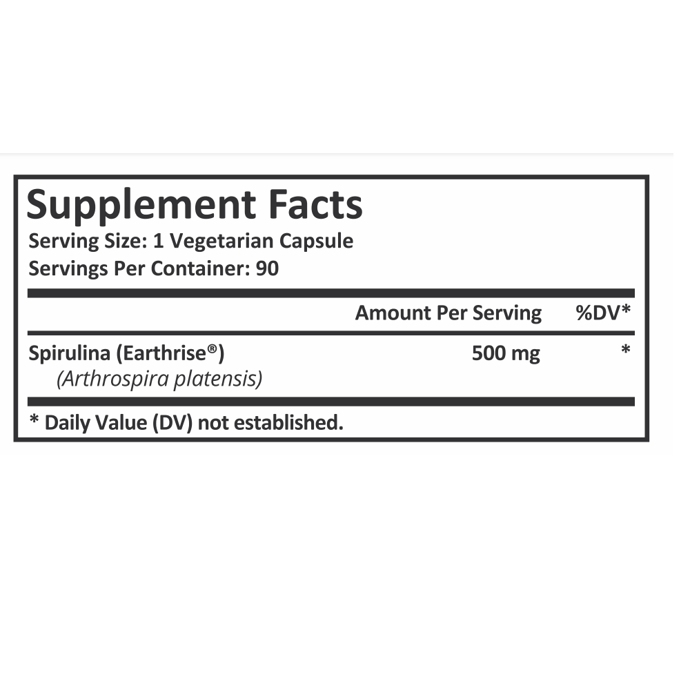 Spirulina 500mg - 90 Vegetarian Capsules