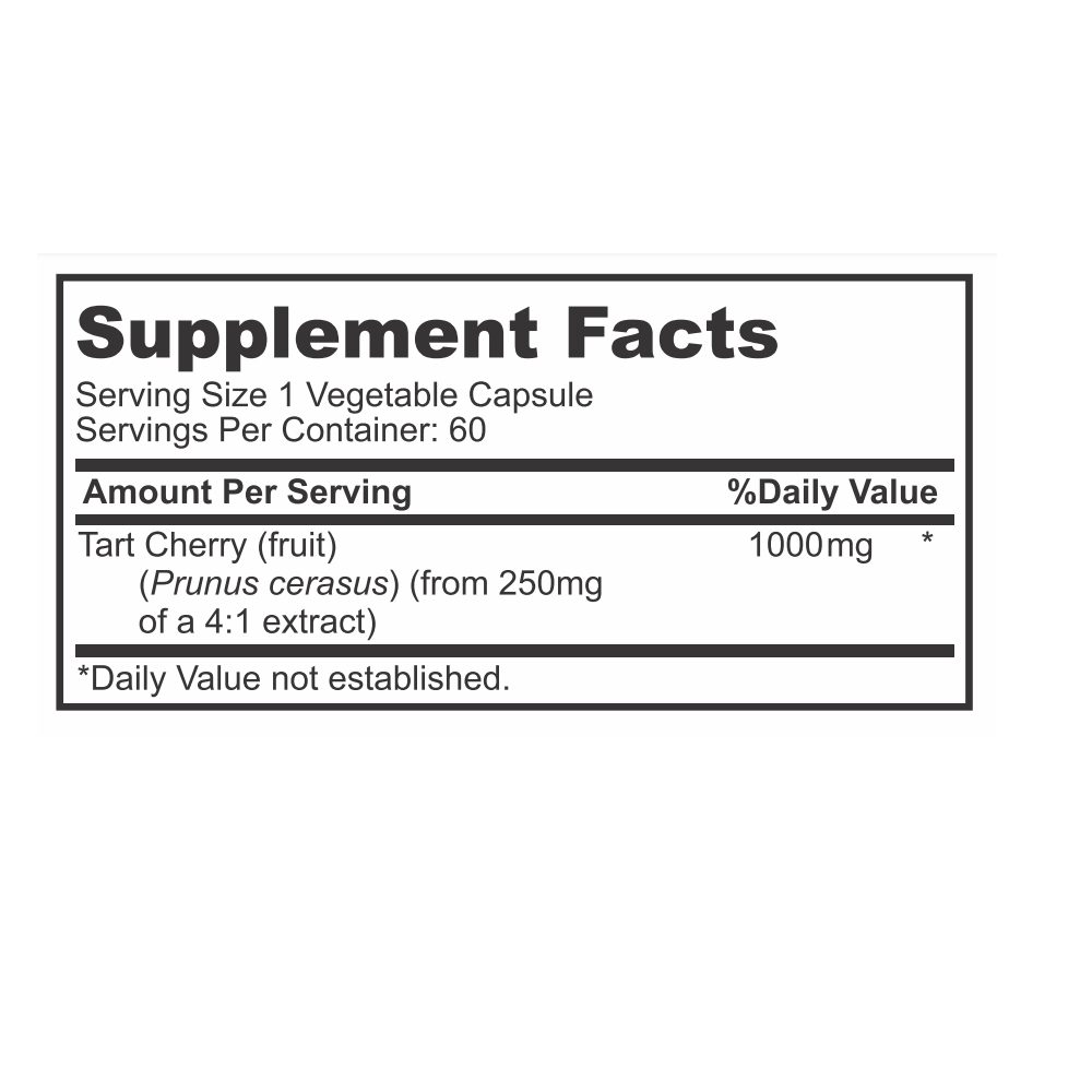 Tart Cherry 4:1  Extract 1000mg - 60 Vegetarian Capsules