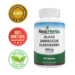 Black Sambucus Elderberry Extract - 600mg - Cardiovascular Support - 60 Vegetarian Capsules